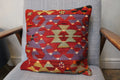 Red Purple Kilim Star Cushion Cover