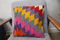 Pink Yellow Kilim Chevron Cushion Cover