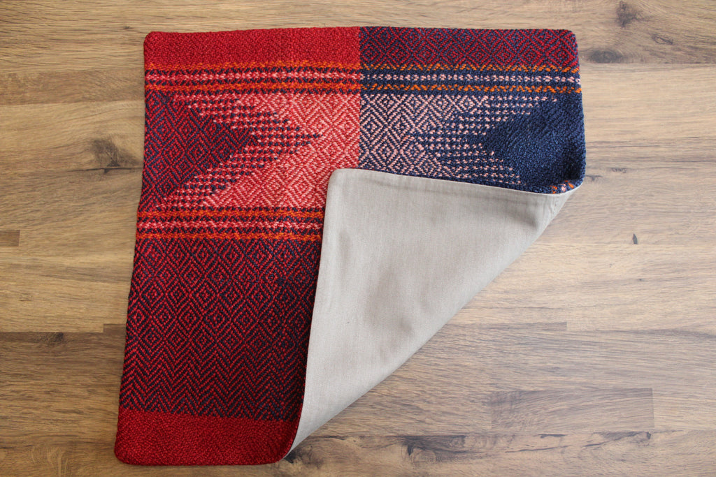 Red Blue Kilim Geometric Kilim Cushion Cover
