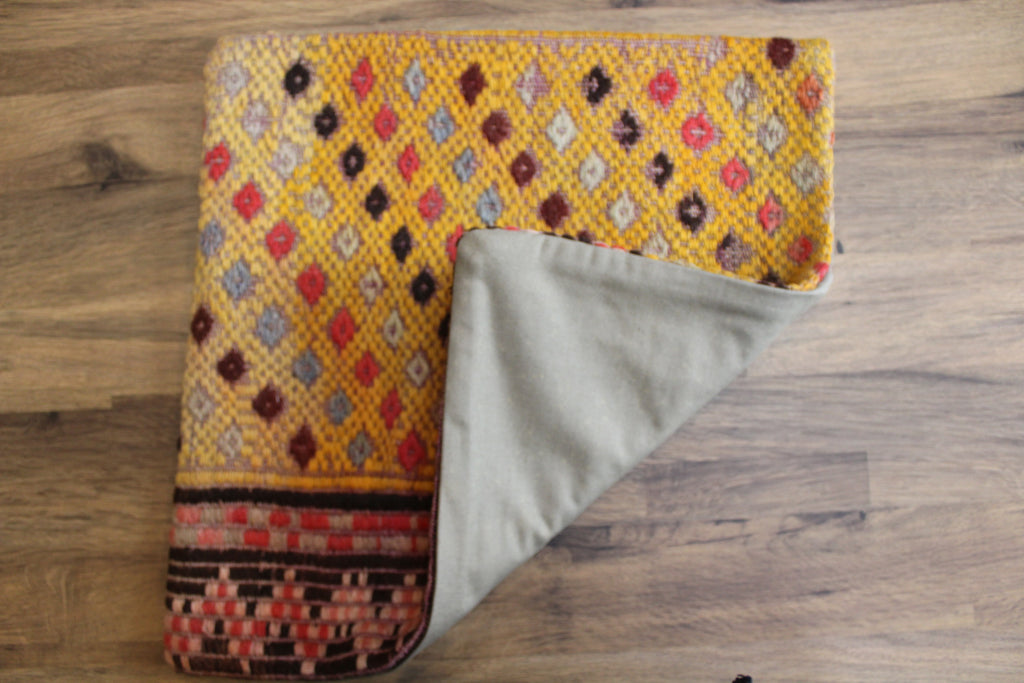 Yellow Brown Kilim Diamond Cushion Cover