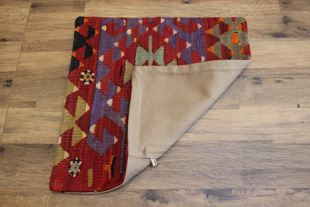 Red Purple Kilim Star Cushion Cover