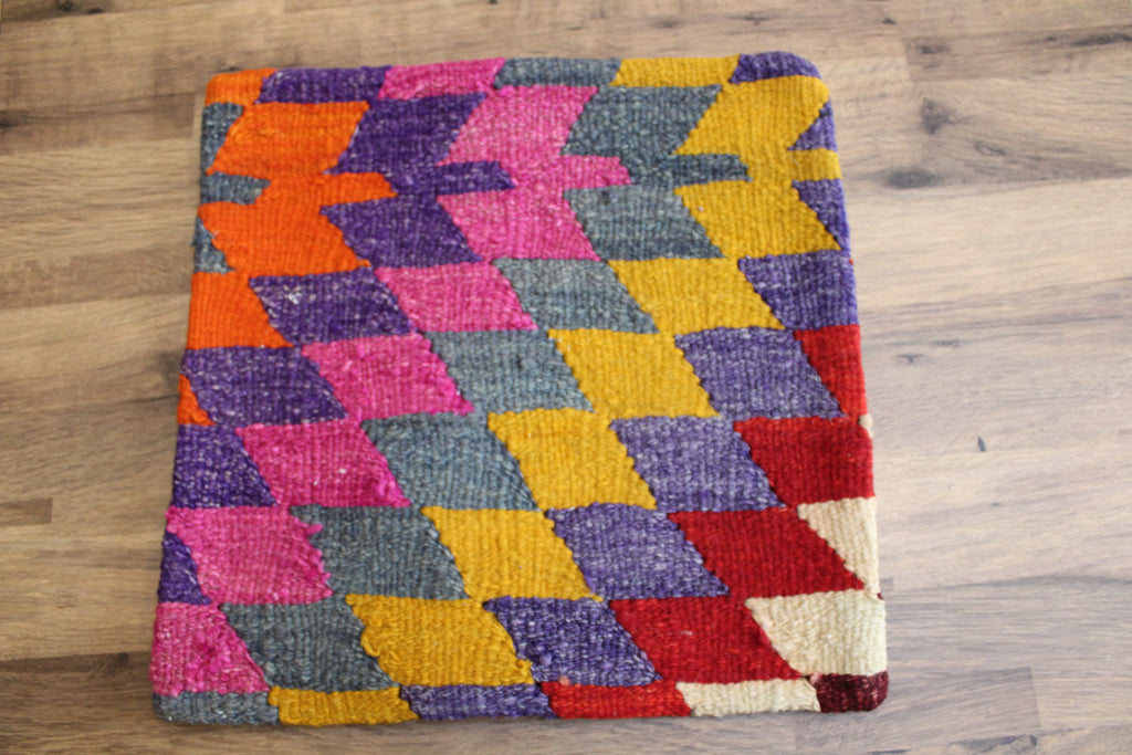 Pink Yellow Kilim Chevron Cushion Cover