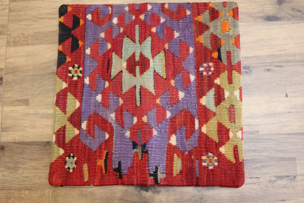 Red Purple Kilim Star Cushion Cover